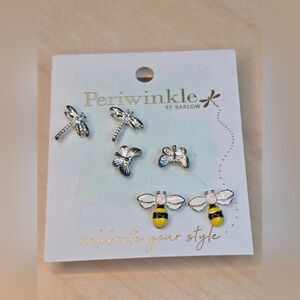 New Periwinkle by Barlow Earring Set-Bees, Butterflys, Dragonfly Studs
